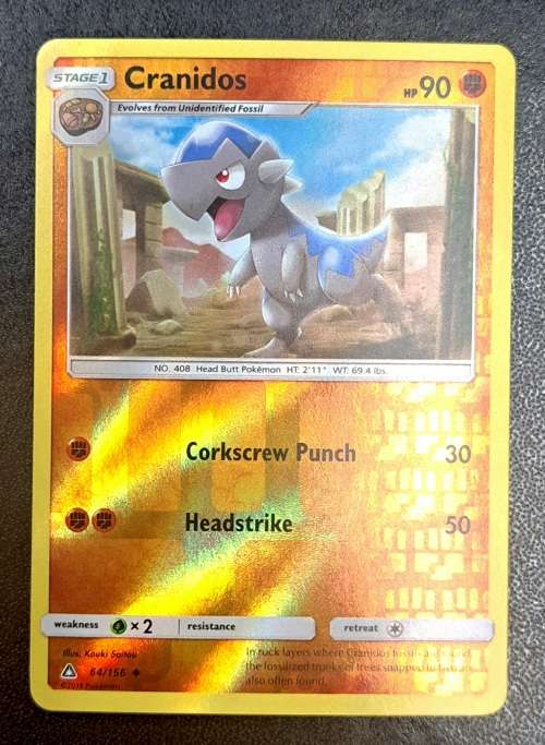 Pokemon Trading Cards - Cranidos - 64/156 - Reverse Holo - Ultra Prism  - NM