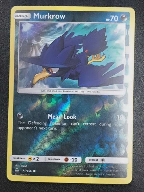 Pokemon Trading Cards - Murkrow - 71/156 - Reverse Holo - Ultra Prism  - NM