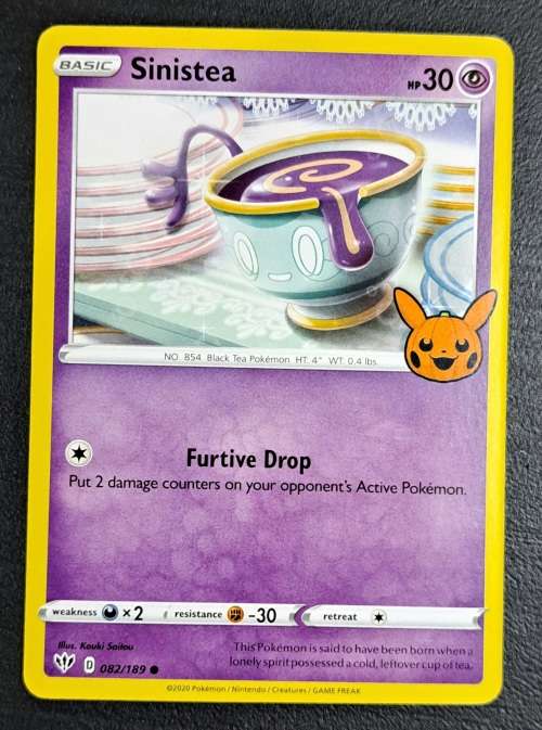 Pokemon Trading Cards - Sinistea - 082/189 - Common - Trick or Treat Promo Cards - NM