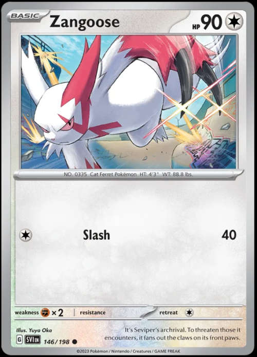 Pokemon Trading Cards - Zangoose - 146/198 - Scarlet & Violet Base Set - NM