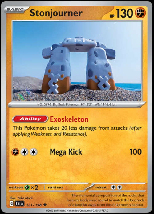 Pokemon Trading Cards - Stonjourner - 121/198 - Scarlet & Violet Base Set - NM