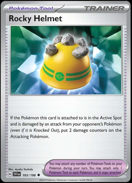 Pokemon Trading Cards - Rocky Helmet - 193/198 - Scarlet & Violet Base Set - NM