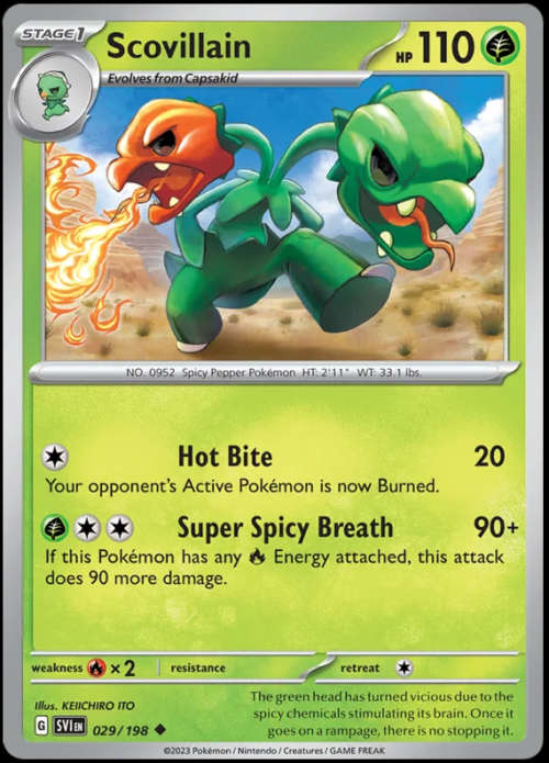 Pokemon Trading Cards - Scovillain - 029/198 - Scarlet & Violet Base Set - NM