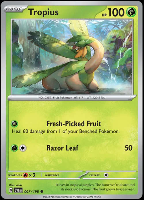 Pokemon Trading Cards - Tropius - 007/198 - Scarlet & Violet Base Set - NM