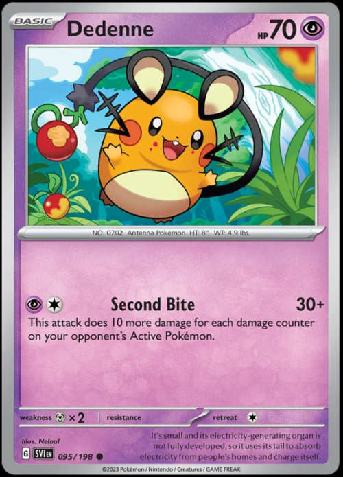 Pokemon Trading Cards - Dedenne - 095/198 - Scarlet & Violet Base Set - NM