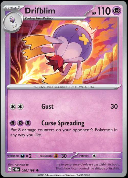 Pokemon Trading Cards - Drifblim - 090/198 - Scarlet & Violet Base Set - NM