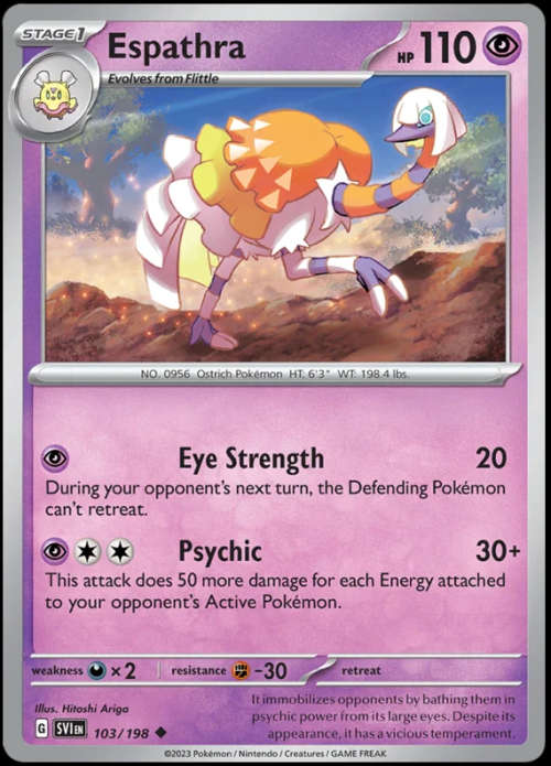 Pokemon Trading Cards - Espathra - 103/198 - Scarlet & Violet Base Set - NM