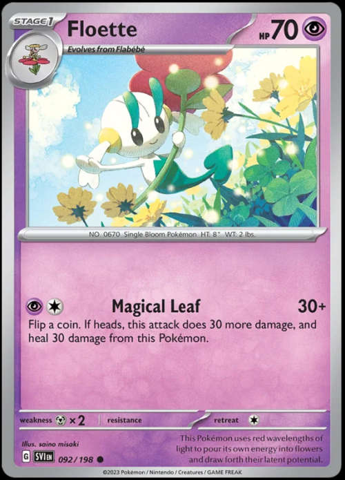 Pokemon Trading Cards - Floette - 092/198 - Scarlet & Violet Base Set - NM