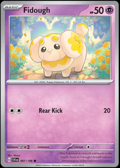 Pokemon Trading Cards - Fidough - 097/198 - Scarlet & Violet Base Set - NM