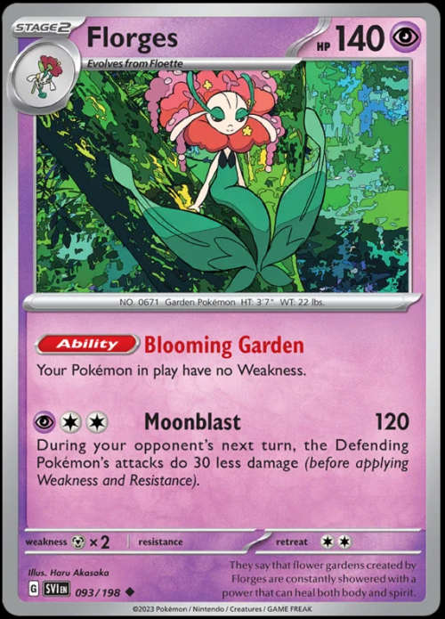 Pokemon Trading Cards - Florges - 093/198 - Scarlet & Violet Base Set - NM