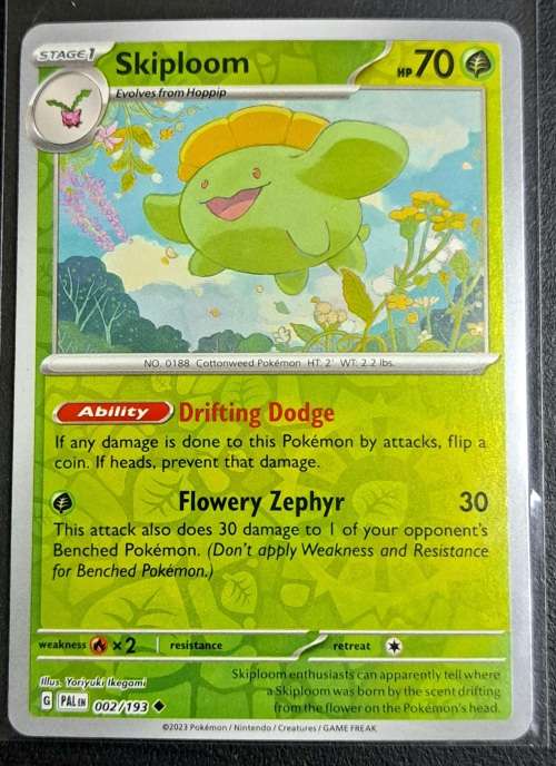 Pokemon Trading Cards -  Skiploom - 002/193 - Reverse Holo - Paldea Evolved NM