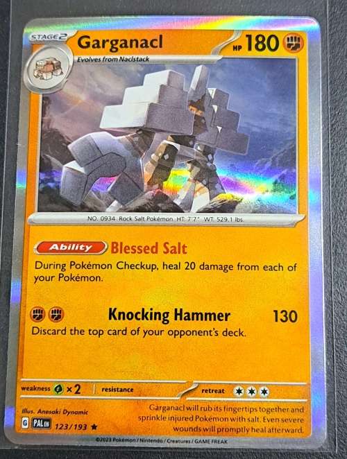 Pokemon Trading Cards - Garganacl - 123/193 - Holo Rare - Paldea Evolved NM