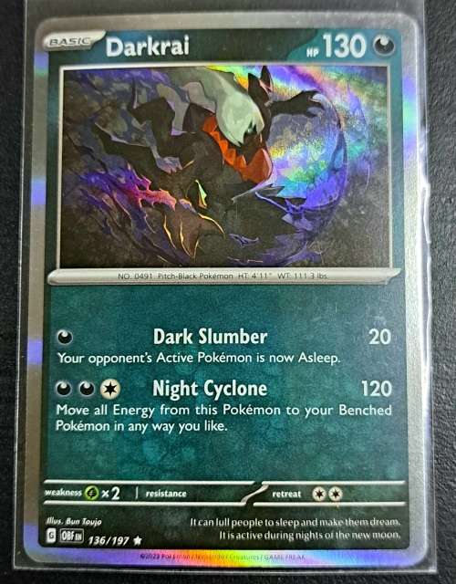 Pokemon Trading Cards - Darkrai - 136/197 - Holo Rare - Obsidian Flames - NM