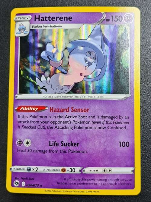 Pokemon Trading Cards - Hatterene - 020/073 - Holo Rare - Champions Path - NM