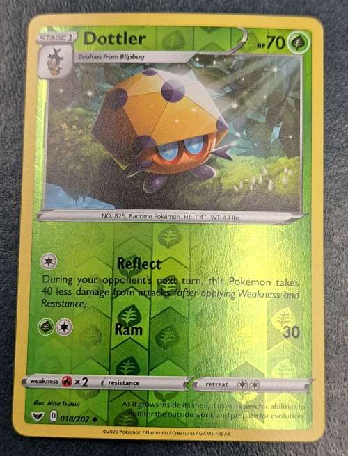 Pokemon Trading Cards - Dottler - 018/202 - Reverse Holo - Sword & Shield (Base Set) - NM
