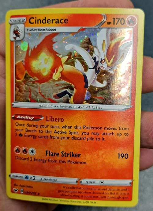 Pokemon Trading Cards - Cinderace - 034/202 - Cosmos Holo Promo - Sword & Shield (Base Set) - NM
