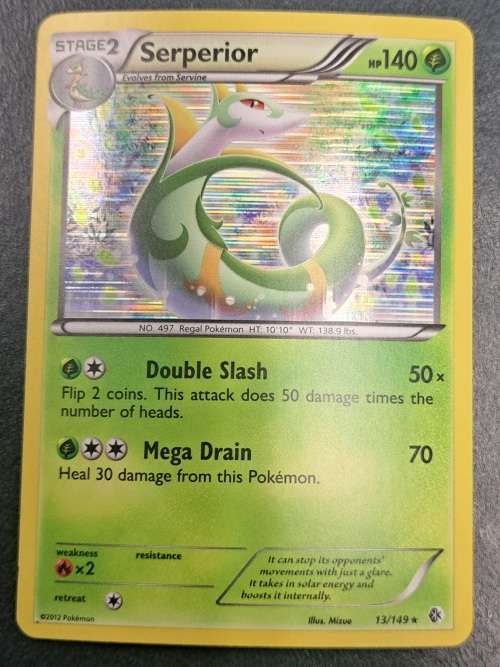 Pokemon Trading Cards - Serperior - 13/149 - Holo Rare - 2012 Boundaries Crossed - (VLP-NM)
