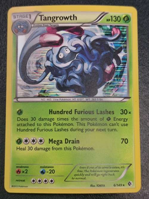 Pokemon Trading Cards - Tangrowth - 6/149 - Holo Rare  - 2012 Boundaries Crossed - NM