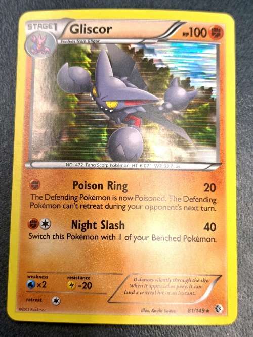 Pokemon Trading Cards - Gliscor - 81/149 - Holo Rare - 2012 Boundaries Crossed - NM