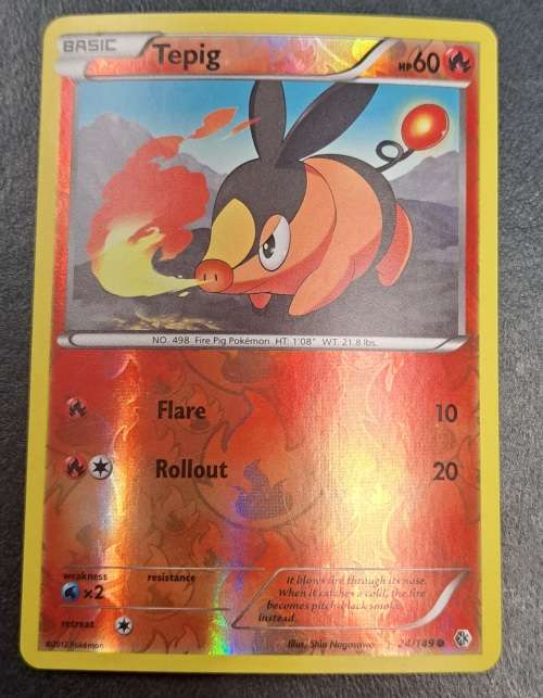 Pokemon Trading Cards - Tepig - 24/149 - Reverse Holo - 2012 Boundaries Crossed - NM