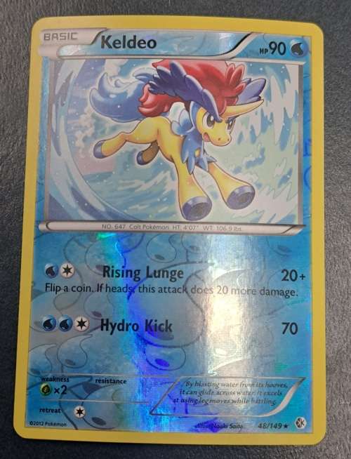 Pokemon Trading Cards - Keldeo - 48/149 - Rare Reverse Holo - 2012 Boundaries Crossed - NM