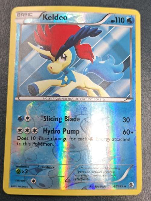Pokemon Trading Cards - Keldeo - 47/149 - Rare Reverse Holo - 2012 Boundaries Crossed - NM