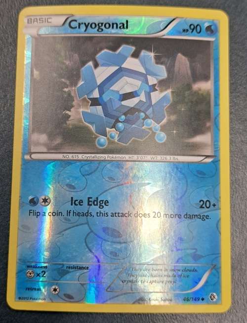 Pokemon Trading Cards - Cryogonal - 46/149 - Reverse Holo - 2012 Boundaries Crossed - VLP