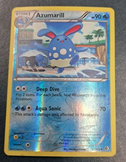 Pokemon Trading Cards - Azumarill - 37/149 - Reverse Holo - 2012 Boundaries Crossed - LP