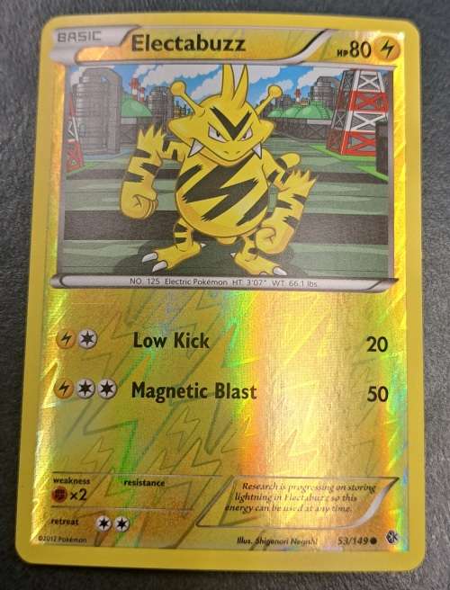 Pokemon Trading Cards - Electabuzz - 53/149 - Reverse Holo - 2012 Boundaries Crossed - NM