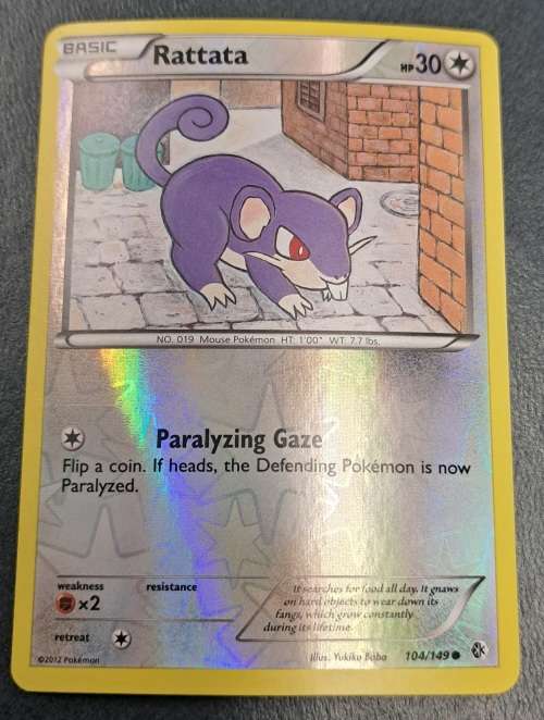 Pokemon Trading Cards - Rattata - 104/149 - Reverse Holo  - 2012 Boundaries Crossed - NM