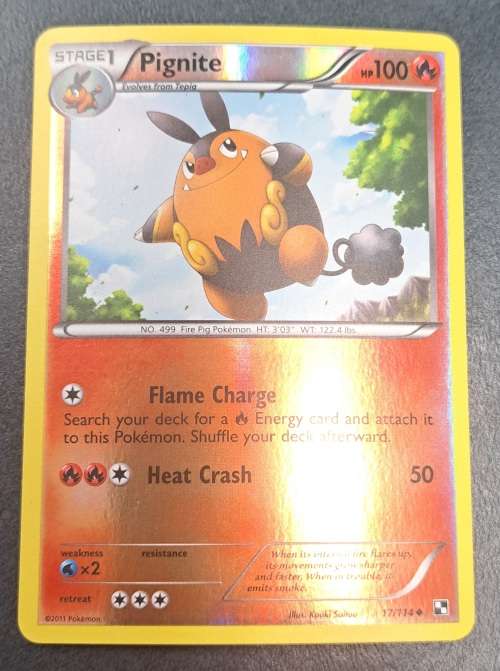 Pokemon Trading Cards - Pignite - 17/114 - Reverse Holo - Black & White (Base Set) -NM