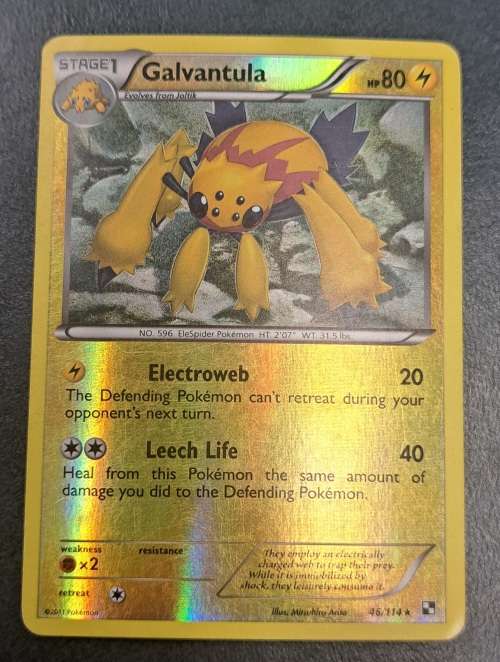 Pokemon Trading Cards - Galvantula - 46/114 - Rare Reverse Holo - Black & White (Base Set) -NM