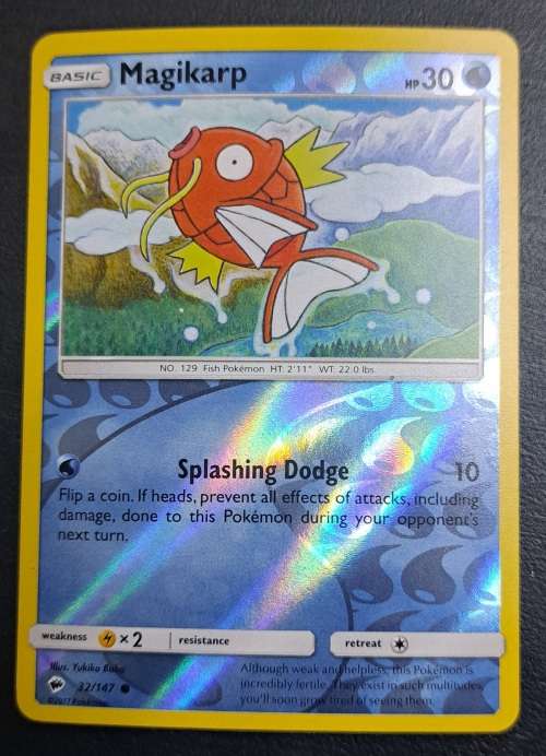 Pokemon Trading Cards - Magikarp - 32/147 - Reverse Holo - Burning Shadows - NM