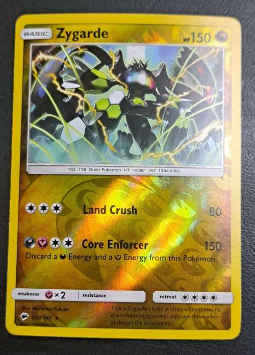 Pokemon Trading Cards - Zygarde - 100/147 - Rare Reverse Holo - Burning Shadows - NM