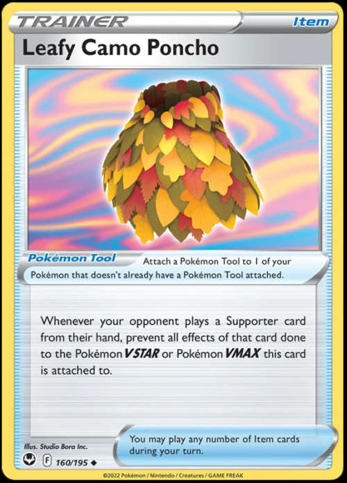 Pokemon Trading Cards - Leafy Camo Poncho - 160/195 - Uncommon - Silver Tempest (NM)