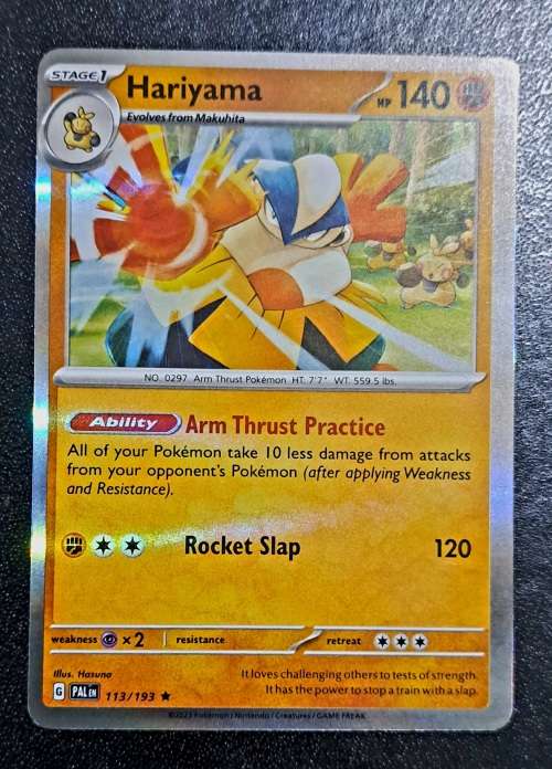 Pokemon Trading Cards - Hariyama - 113/193 - Holo Rare - Paldea Evolved NM