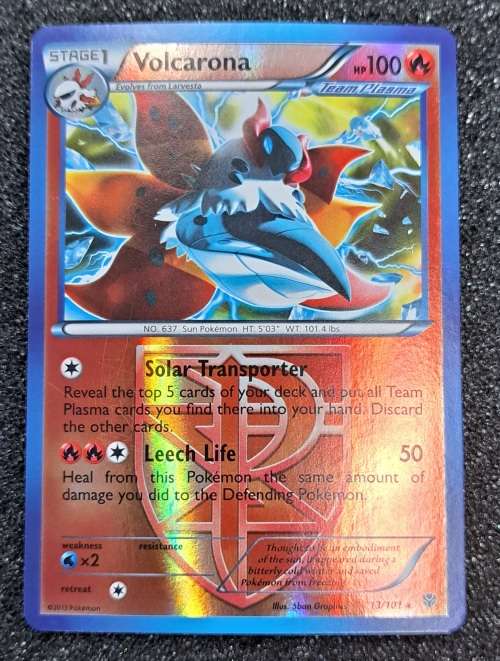 Pokemon Trading Cards - Volcarona - 13/101 - Rare Reverse Holo - Plasma Blast - VLP
