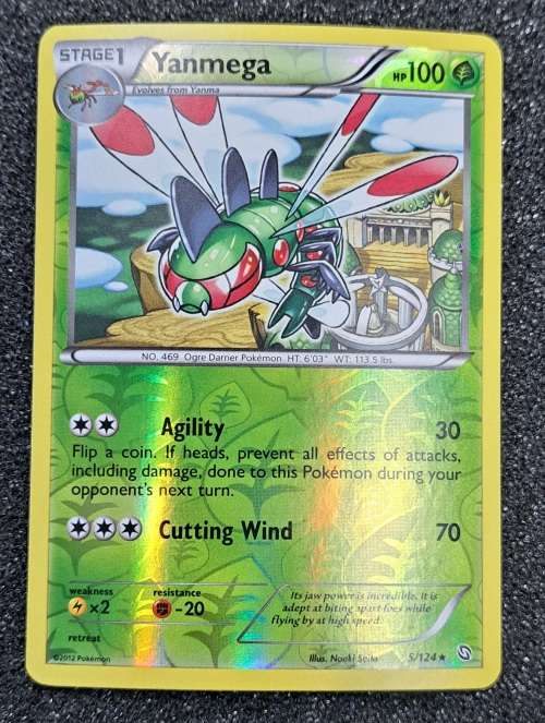 Pokemon Trading Cards - Yanmega - 5/124 - Rare Reverse Holo - Dragons Exalted - NM
