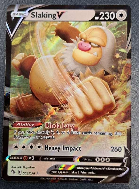 Pokemon Trading Cards - Slaking V - 058/078 - Ultra Rare - Pokemon Go - NM