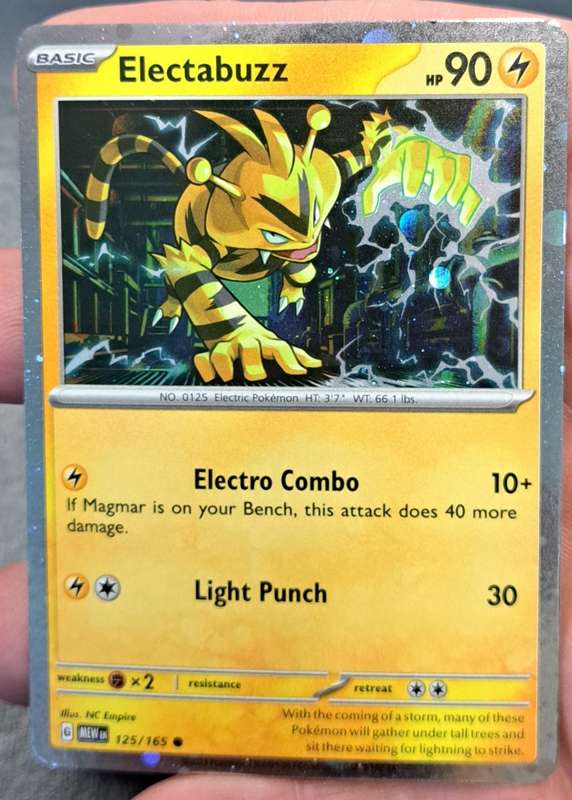 Pokemon Trading Cards - Electabuzz - 125/165 - Holo Promo - 151 (NM)