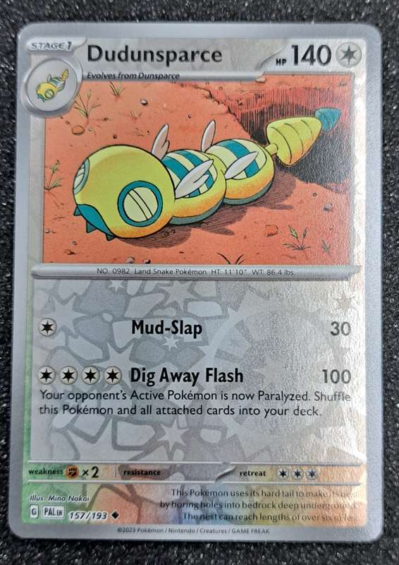 Pokemon Trading Cards - Dudunsparce - 157/193 - Reverse Holo - Paldea Evolved NM