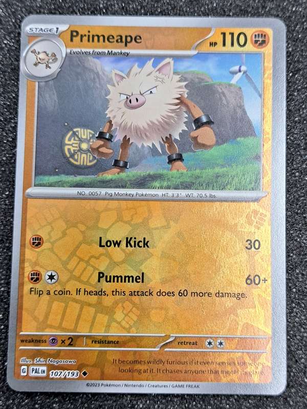 Pokemon Trading Cards - Primeape - 107/193 - Reverse Holo - Paldea Evolved NM