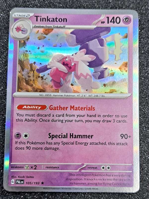 Pokemon Trading Cards - Tinkaton - 105/193 - Holo Rare - Paldea Evolved NM