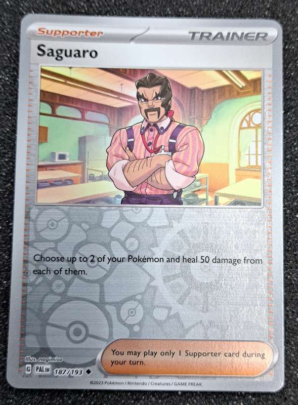 Pokemon Trading Cards - Saguaro - 187/193 - Reverse Holo - Paldea Evolved NM