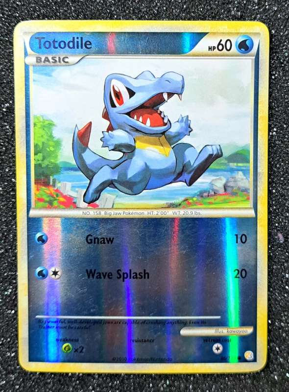 Pokemon Trading Cards -  Totodile - 86/123 - Reverse Holo - Heart Gold Soul Silver - LP