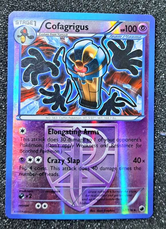 Pokemon Trading Cards - Cofagrigus - 57/116 - Rare Reverse Holo - Plasma Freeze - LP/MOD