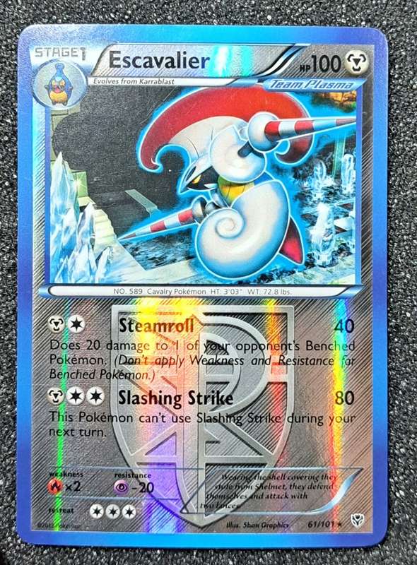 Pokemon Trading Cards - Escavalier - 61/101 - Rare Reverse Holo - Plasma Blast - VLP/NM