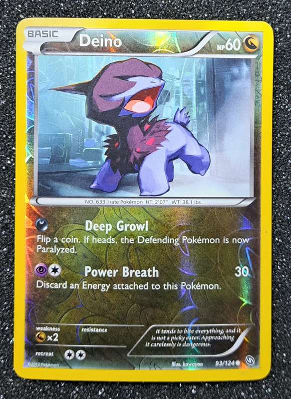 Pokemon Trading Cards - Deino - 93/124 - Reverse Holo - Dragons Exalted - VLP