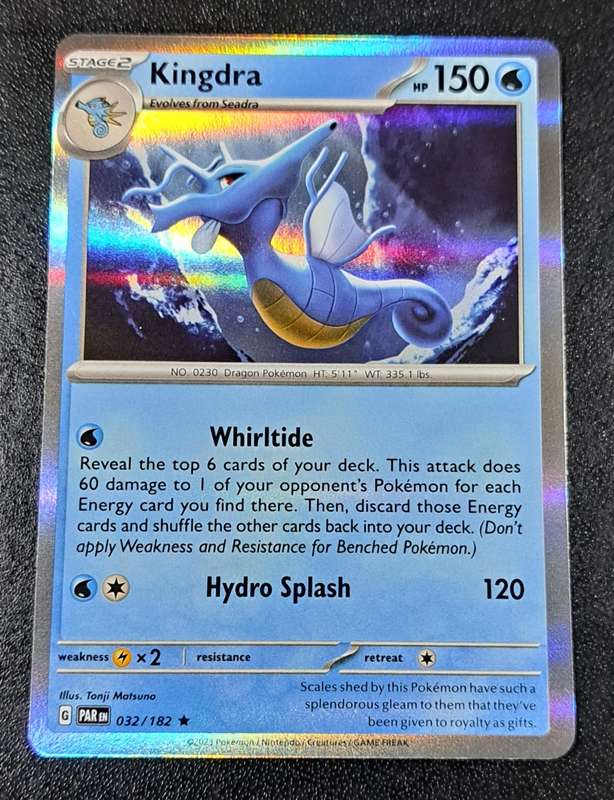 Pokemon Trading Cards - Kingdra - 032/182 - Holo Rare - Paradox Rift - NM
