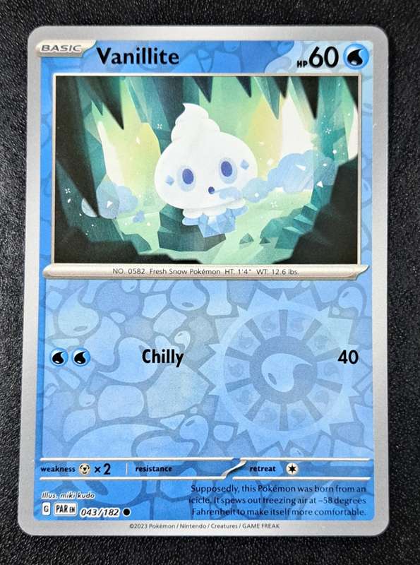 Pokemon Trading Cards - Vanillite - 043/182 - Reverse Holo - Paradox Rift - NM